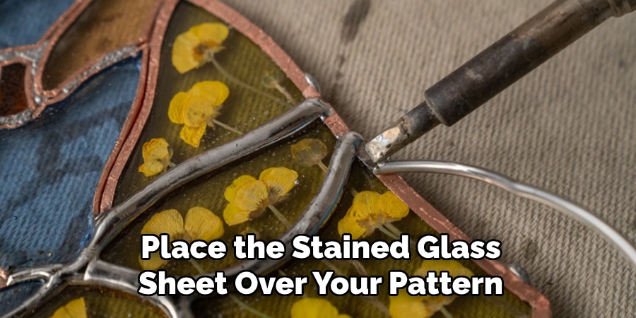 Place the Stained Glass
Sheet Over Your Pattern