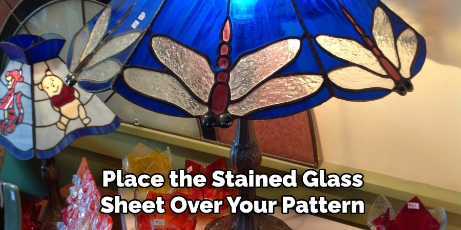 Place the Stained Glass
Sheet Over Your Pattern